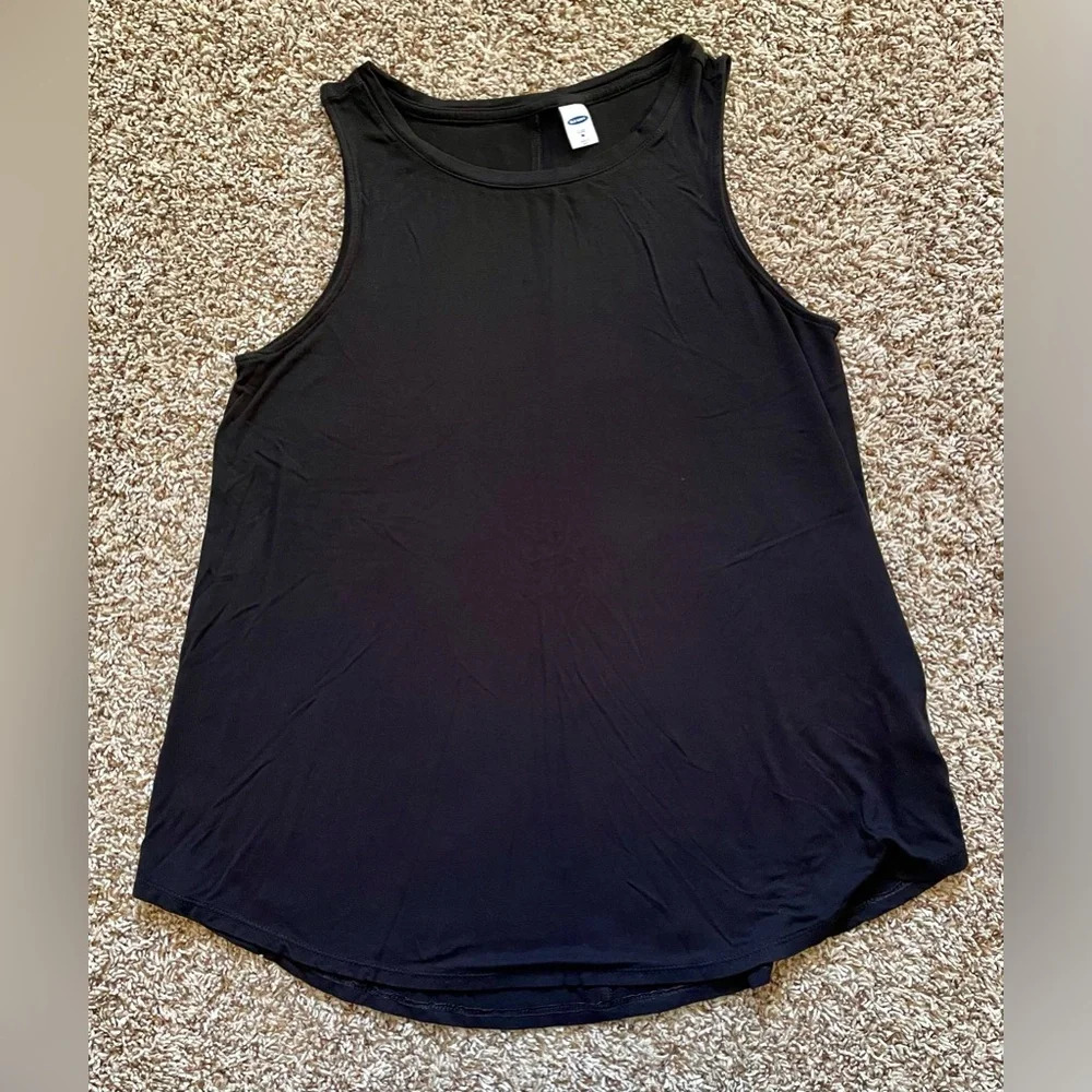 Old Navy Luxe Womens Black Basic Tank Top Full Length Medium - Picture 2 of 5